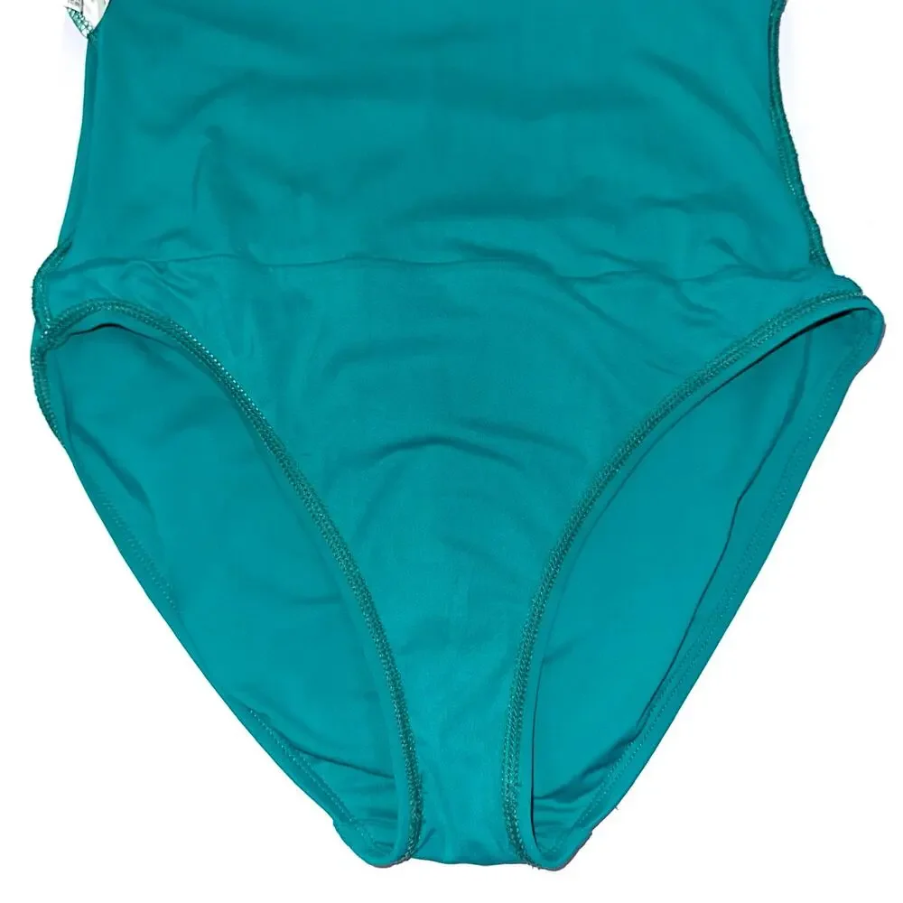 La Blanca Island Goddess Teal Bandeau Strapless Convertible One Piece Swimsuit 6